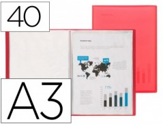 CAPA CATALOGO LIDERPAPEL 40 BOLSAS POLIPROPILENO DIN A3 VERM