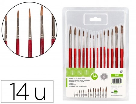 PINCEIS AGUARELA LIDERPAPEL VIROLA CROMADA PELO ENGOMADO BLI
