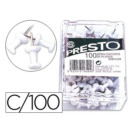ALFINETES DE SINALIZACAO BRANCO CAIXA COM100 UNIDADES