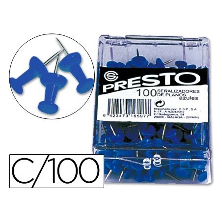 ALFINETES DE SINALIZACAO AZUL CAIXA COM 100 UNIDADES