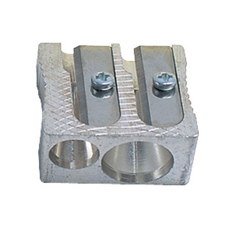 20un APARA-LAPIS METALICO M+R DE DOIS USOS RECTANGULAR