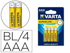 PILHA VARTA SUPERLIFE AAA TIPO LR-03 BLISTER DE 4 UNIDADES