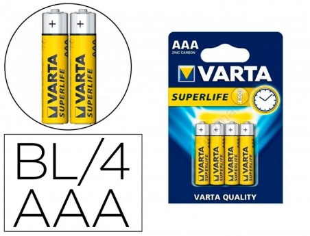 PILHA VARTA SUPERLIFE AAA TIPO LR-03 BLISTER DE 4 UNIDADES