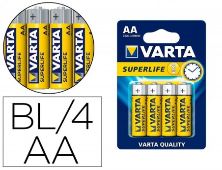 PILHA VARTA SUPERLIFE AA TIPO LR-6 BLISTER DE 4 UNIDADES