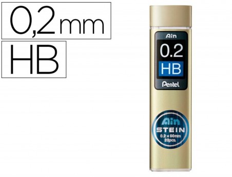 10un MINAS PENTEL AIN STEIN 0.2 HB ESTOJO COM 20 UNIDADES