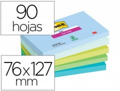 BLOCO DE NOTAS ADESIVAS POST-IT SUPER STICKY OASIS 76X127 MM