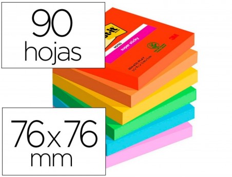 BLOCO DE NOTAS ADESIVAS POST-IT SUPER STICKY PLAYFUL 76X76 M