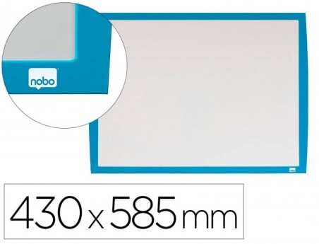 QUADRO BRANCO NOBO MAGNETICO MOLDURA AZUL 430X585 MM