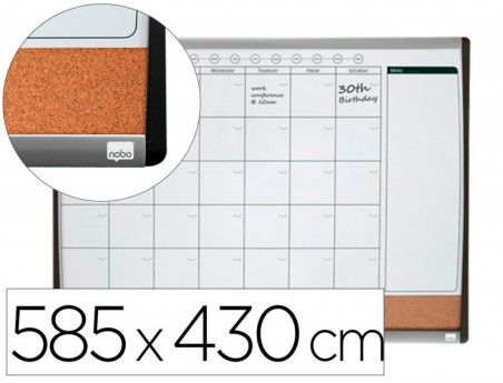 PLANIFICADOR MENSAL NOBO MAGNETICO + TABULEIRO DE CORTICA HO