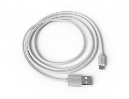 CABO GROOVY USB-A A MICRO USB COMPRIMENTO 1 MT COR BRANCO