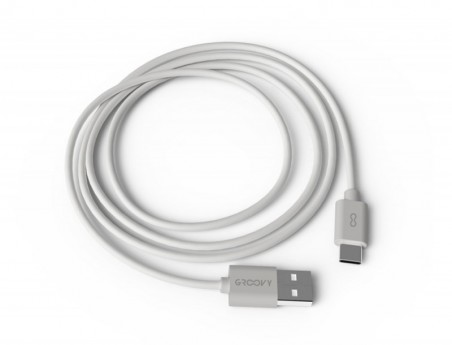 CABO GROOVY USB-A A TIPO C COMPRIMENTO 1 MT COR BRANCO