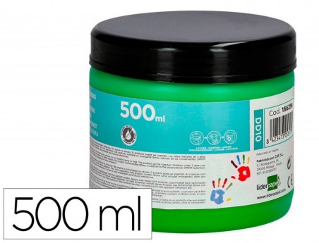 PINTURA A DEDOS LIDERPAPEL FRASCO DE 500 ML VERDE