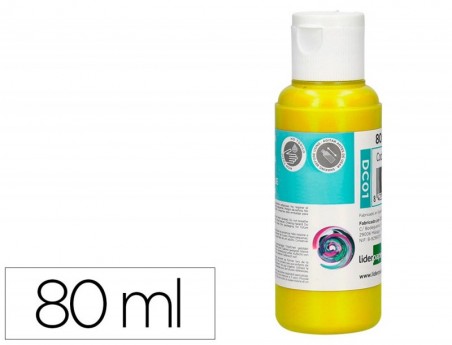 PINTURA ACRILICA LIDERPAPEL FRASCO DE 80 ML AMARELO