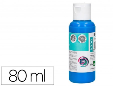 PINTURA ACRILICA LIDERPAPEL FRASCO DE 80 ML CIAN