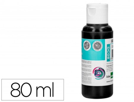 PINTURA ACRILICA LIDERPAPEL FRASCO DE 80 ML PRETO