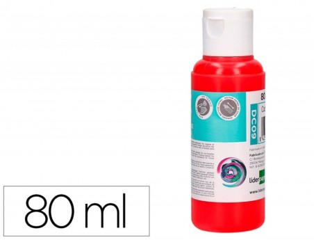 PINTURA ACRILICA LIDERPAPEL FRASCO DE 80 ML VERMELHO