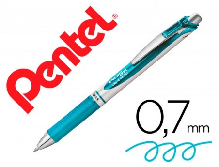 12un ROLLER PENTEL BL77 0,7 MM ENERGEL RECTRACTIL AZUL CEU