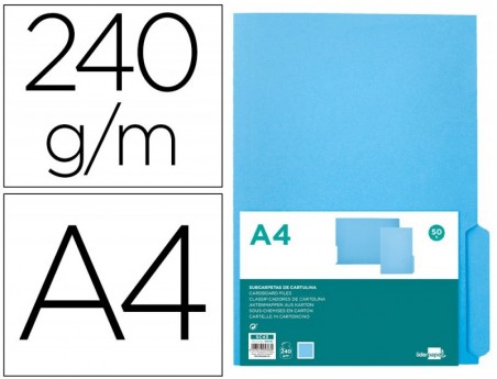 50un CLASSIFICADOR LIDERPAPEL EM CARTOLINA DIN A4 PESTANA DI