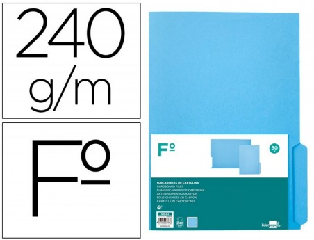 50un CLASSIFICADOR LIDERPAPEL EM CARTOLINA FOLIO PESTANA DIR