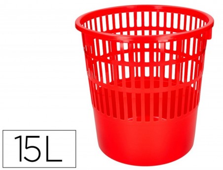 CESTO DE PAPEIS Q-CONNECT EM PLASTICO 15 LITROS COR VERMELHO