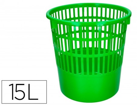 CESTO DE PAPEIS Q-CONNECT EM PLASTICO 15 LITROS COR VERDE 28