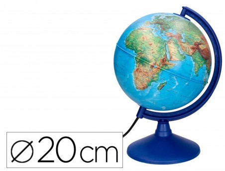 GLOBO LIDERPAPEL COM LUZ FISICO E POLITICO DIAMETRO 20 CM