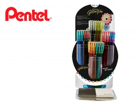 ROLLER PENTEL K110 DUAL METALLIC EXPOSITOR COM 8 DUZIAS E 12
