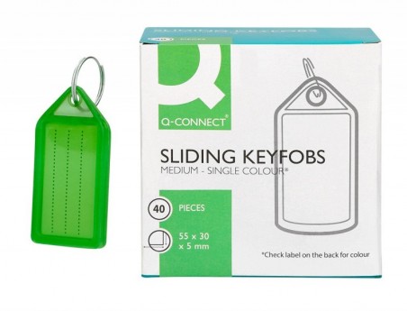 CHAVEIRO PORTA ETIQUETAS Q-CONNECT PREMIUM COR VERDE CAIXA D