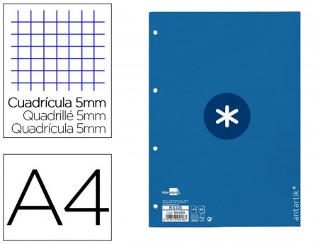 RECARGA COLADA LIDERPAPEL ANTARTIK QUADRICULA 5MM DIN A4 80