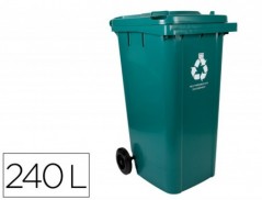 CONTENTOR DE LIXO Q-CONNECT PLASTICO COM TAMPA E RODAS 240 L