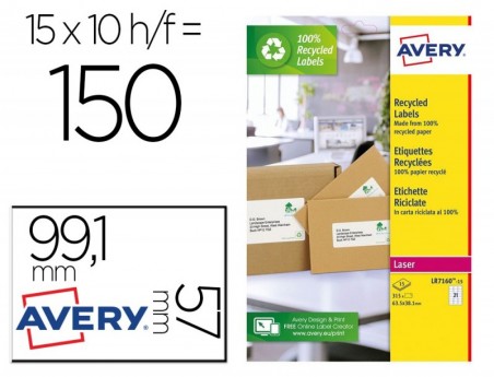 ETIQUETA ADESIVA AVERY BRANCA PERMANENTE RECICLADA 100% PARA