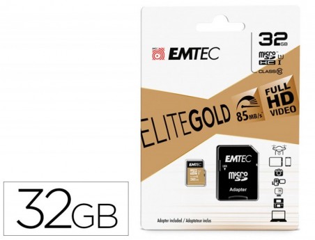 CARTAO DE MEMORIA SD MICRO EMTEC CLASS 10 GOLD COM ADAPTADOR