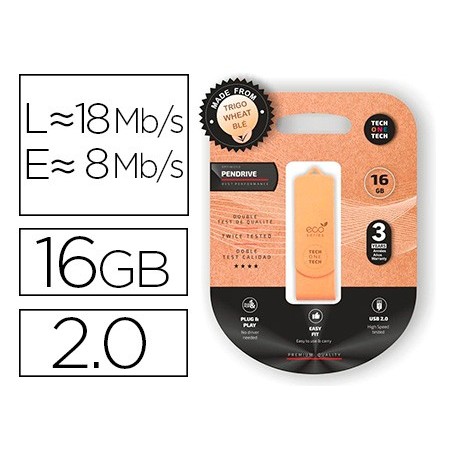 PEN DRIVE USB TECH ONE TECH ECOTECH BIODEGRADAVEL 16 GB USB