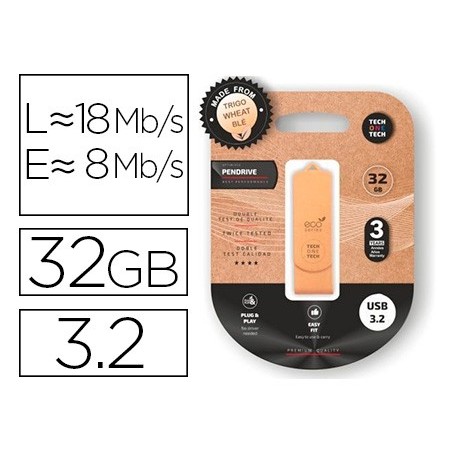 PEN DRIVE USB TECH ONE TECH ECOTECH BIODEGRADAVEL 32 GB USB