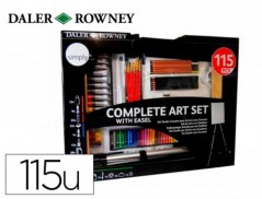 SET DE PINTURAS DALER ROWNEY 115 PIEZAS CON CABALLETE DE ALU