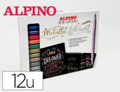 MARCADOR ALPINO METALLIC LETTERING DUPLA PONTA ESTOJO DE 12