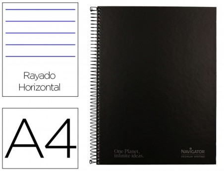CADERNO ESPIRAL NAVIGATOR A4 MICRO CAPA FORRADA 120 F 80 GR