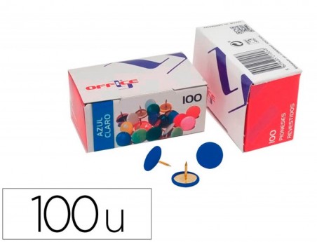 PIONESES LISMANIA OFFICE COR AZUL CLARO CAIXA DE 100 UNIDADE