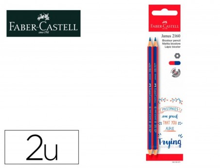LAPIS BICOLOR FABER CASTELL FINO HEXAGONAL VERMELHO/AZUL BLI