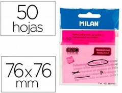 BLOCO DE NOTAS ADESIVAS MILAN 76X76 MM REMOVIVEL PLASTICO TR