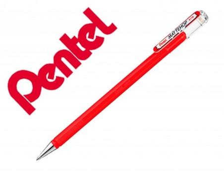 12un ROLLER GEL PENTEL K110 MATTEHOP COR VERMELHO PONTA DE 1