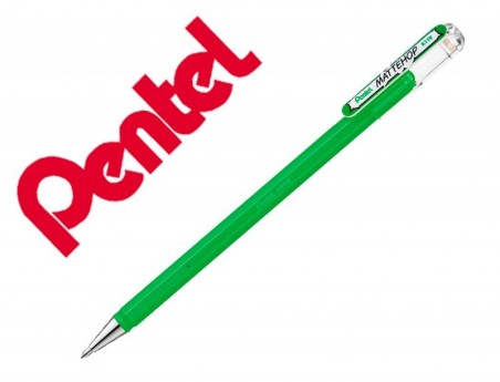 12un ROLLER GEL PENTEL K110 MATTEHOP COR VERDE PONTA DE 1 MM