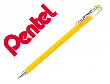 12un ROLLER GEL PENTEL K110 MATTEHOP COR AMARELO PONTA DE 1