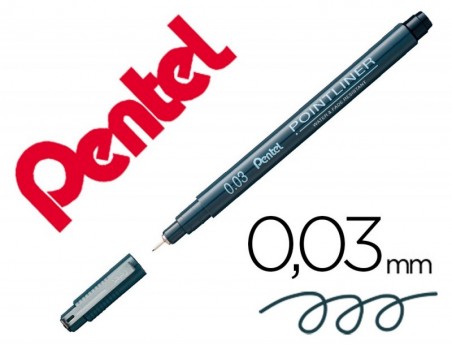 12un MARCADOR PENTEL POINTLINER COM TINTA PIGMENTADA COR PRE