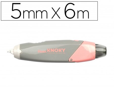 12un CORRETOR DE FITA PENTEL KNOKY 5MMX6M COR PASTEL CINZA