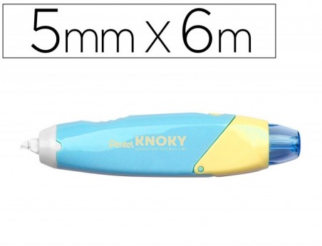 12un CORRETOR DE FITA PENTEL KNOKY 5MMX6M COR PASTEL AZUL CE