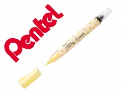 5un PINCEL PENTEL MILKY BRUSH COR PASTEL AMARELO