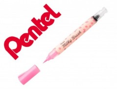 5un PINCEL PENTEL MILKY BRUSH COR PASTEL ROSA