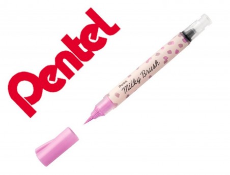 5un PINCEL PENTEL MILKY BRUSH COR PASTEL VIOLETA