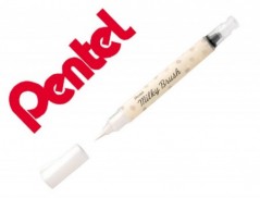 5un PINCEL PENTEL MILKY BRUSH COR PASTEL BRANCO